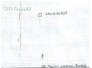 Rys. 6. Wygląd obiektów podczas pokonywania trasy Bezledy – Kaliningrad. Szkic świadka.
