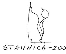 Szkic drugiego znaku z raportu uzupełniającego, z odręcznym podpisem „STAWNICA-2004”.