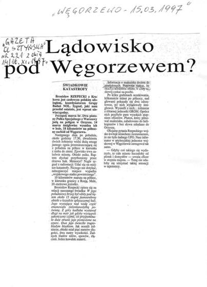 Wycinek: Lądowisko pod Węgorzewem?